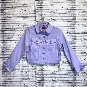NWT Judy Blue Lavender Cropped Denim Jacket